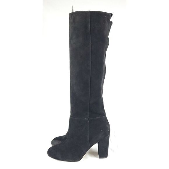 Sam Edelman Caprice Black Suede Heeled Boots - Picture 4 of 10